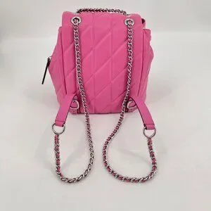 Coach Pink  Quilted Leather Backpack with Gold Chain COACH Tabby Quilted Leather Convertible Backpack  main image 3